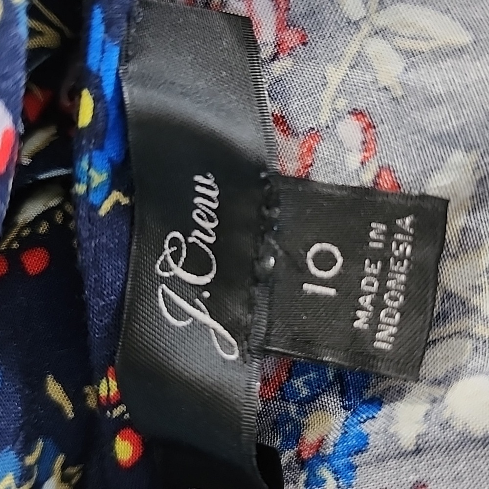 J.Crew Ruffle-front Mini Faux Wrap Dress in Tapestry Blue Floral Size 10 Medium - Picture 14 of 15